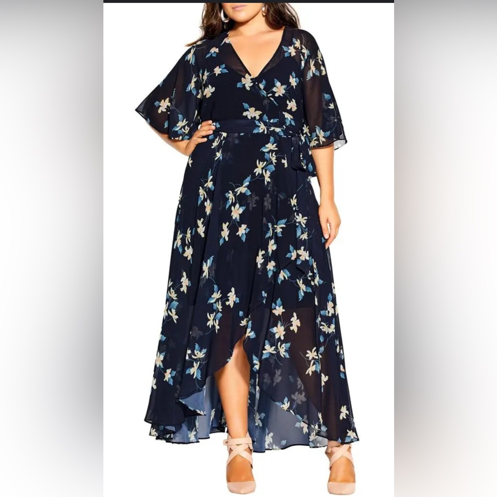 City Chic Maxi Summer Dress Wrap Dress size 18 - Picture 1 of 7